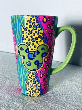 Disney Parks Mickey Mouse Animal Print Psychedelic Coffee Mug